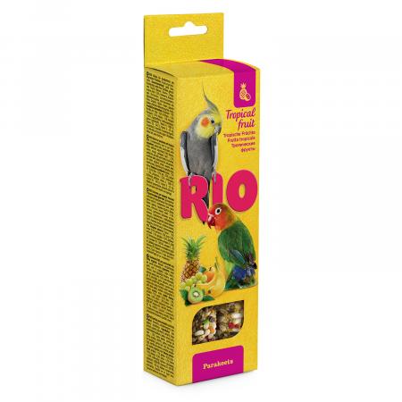Лакомства на zoomaugli.ru RIO палочки для средних попугаев с тропическими фруктами, 2 палочки по 75 г