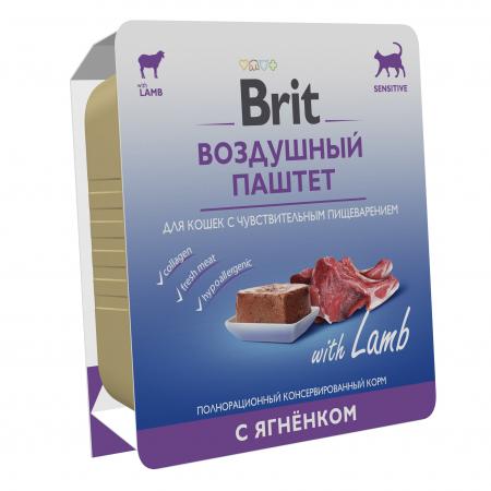 Влажный корм на zoomaugli.ru Brit Воздушный паштет с ягнёнком для кошек с чувствительным пищеварением 100 г