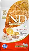 Farmina N&D Ancestral Grain Adult Mini Godfish & Orange низкозерновой корм для собак мелких пород с треской и апельсином 800 г